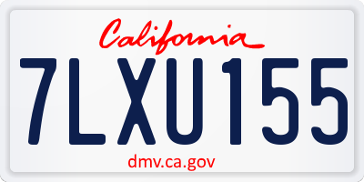 CA license plate 7LXU155
