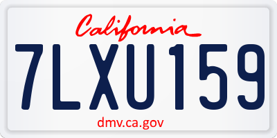 CA license plate 7LXU159