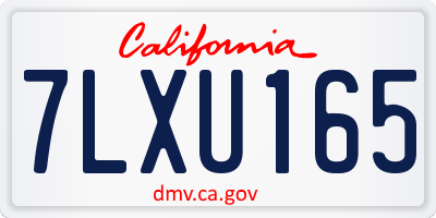 CA license plate 7LXU165