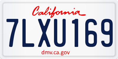 CA license plate 7LXU169