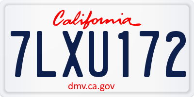 CA license plate 7LXU172