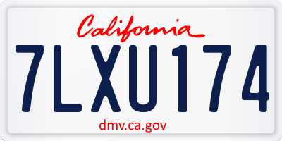 CA license plate 7LXU174