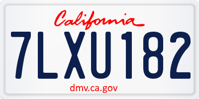 CA license plate 7LXU182