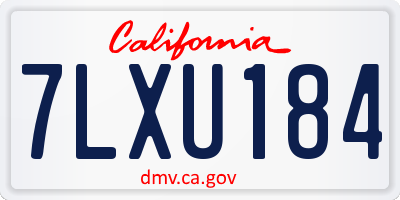 CA license plate 7LXU184