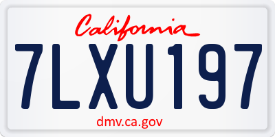CA license plate 7LXU197