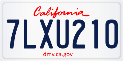 CA license plate 7LXU210