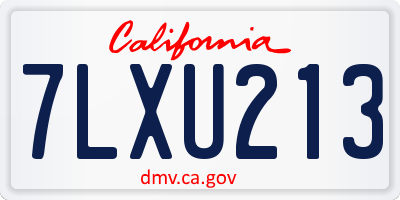 CA license plate 7LXU213