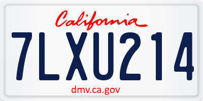 CA license plate 7LXU214