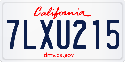 CA license plate 7LXU215