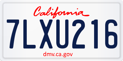 CA license plate 7LXU216