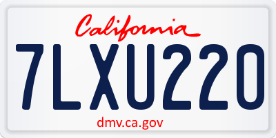 CA license plate 7LXU220