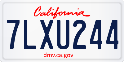CA license plate 7LXU244