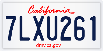 CA license plate 7LXU261