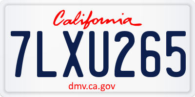 CA license plate 7LXU265