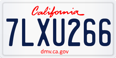 CA license plate 7LXU266