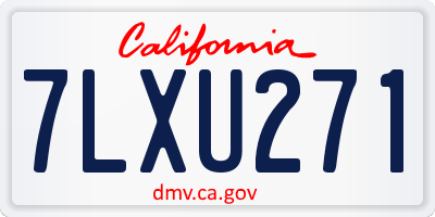 CA license plate 7LXU271