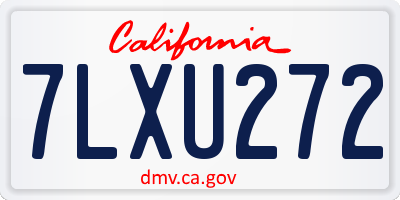 CA license plate 7LXU272