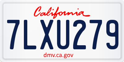 CA license plate 7LXU279