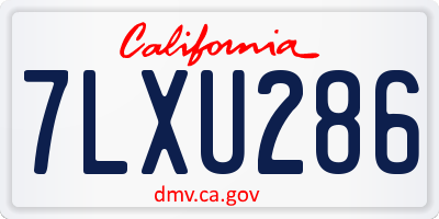 CA license plate 7LXU286