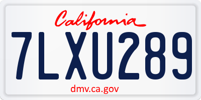 CA license plate 7LXU289
