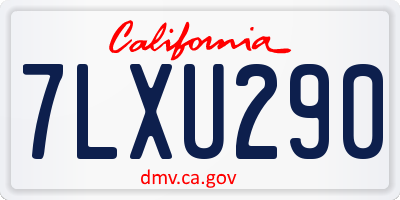 CA license plate 7LXU290