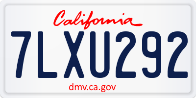 CA license plate 7LXU292