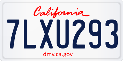 CA license plate 7LXU293