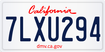 CA license plate 7LXU294