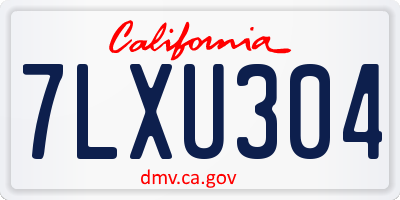 CA license plate 7LXU304