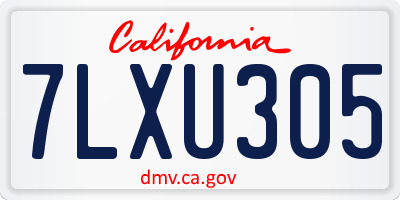 CA license plate 7LXU305
