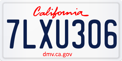 CA license plate 7LXU306