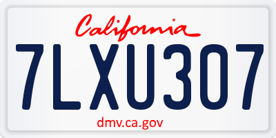 CA license plate 7LXU307
