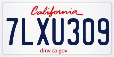 CA license plate 7LXU309