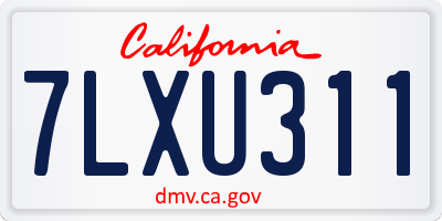 CA license plate 7LXU311