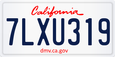 CA license plate 7LXU319
