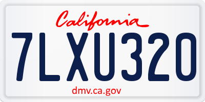 CA license plate 7LXU320