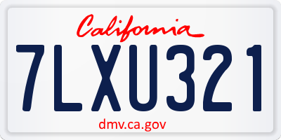 CA license plate 7LXU321
