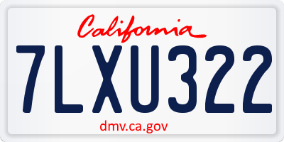 CA license plate 7LXU322