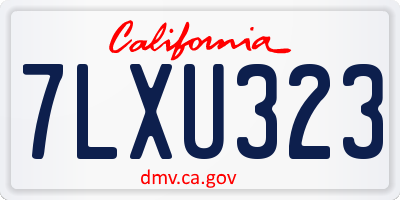 CA license plate 7LXU323