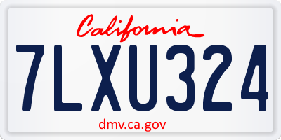 CA license plate 7LXU324