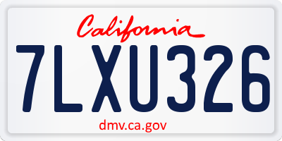 CA license plate 7LXU326