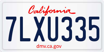CA license plate 7LXU335