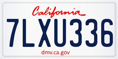 CA license plate 7LXU336