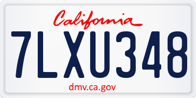 CA license plate 7LXU348