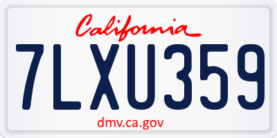 CA license plate 7LXU359