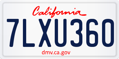 CA license plate 7LXU360