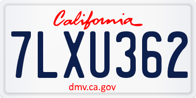 CA license plate 7LXU362