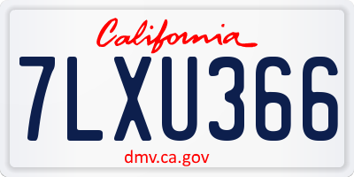 CA license plate 7LXU366