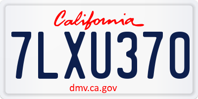 CA license plate 7LXU370