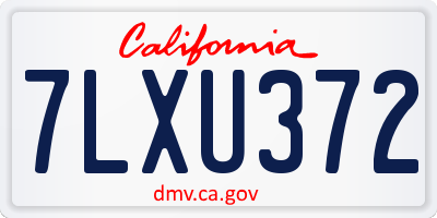 CA license plate 7LXU372